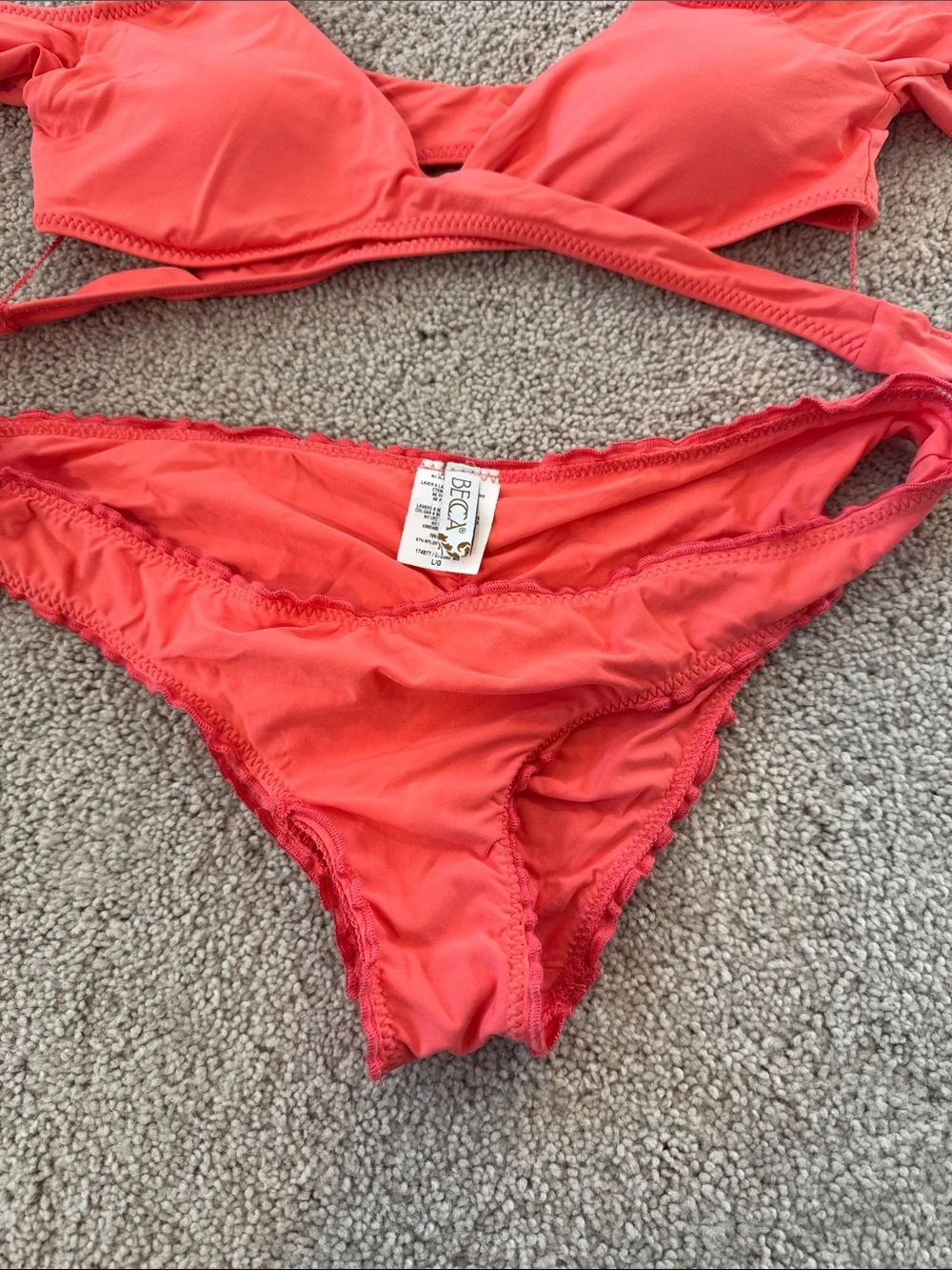 Becca | Coral Pink Two-Piece Swim Set